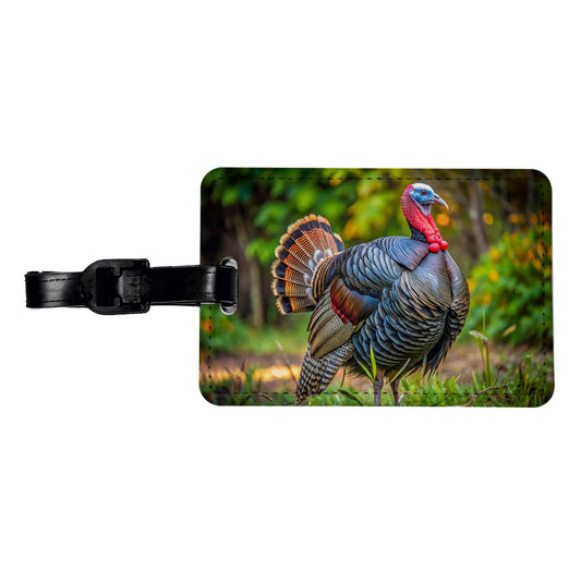 Tom Gobbler Male Turkey Photograph Travel Faux Leather Luggage Tag