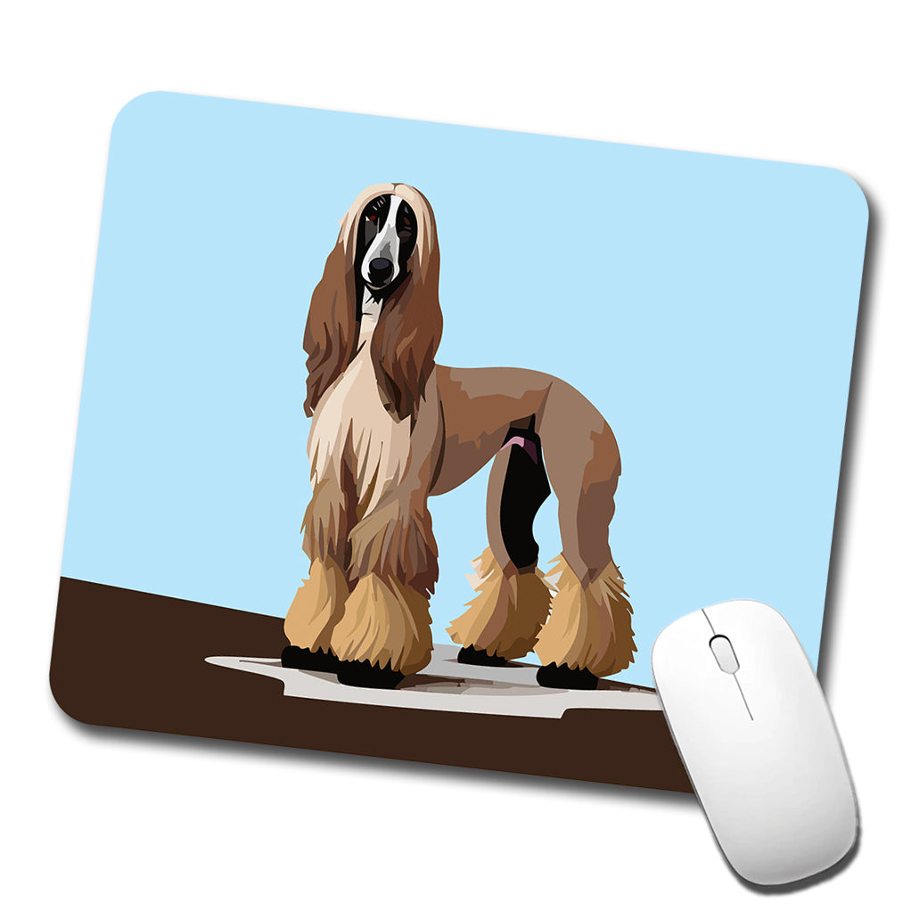 Afghan Hound Dog Standing Low Profile Mouse Pad Mat
