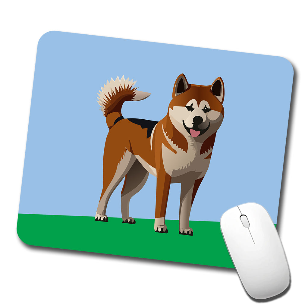Akita Dog Standing Low Profile Mouse Pad Mat