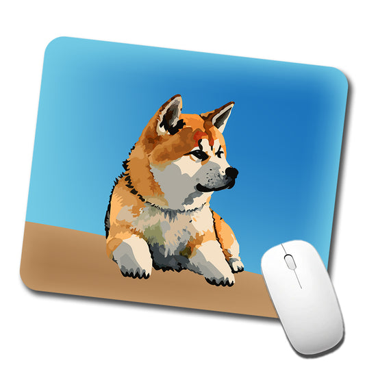 Akita Dog Watercolor Low Profile Mouse Pad Mat