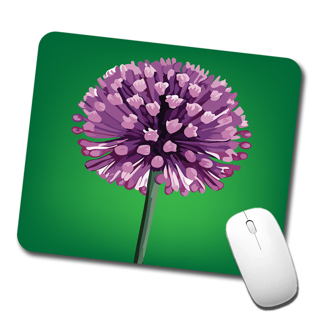 Allium Flower Purple Watercolor Low Profile Mouse Pad Mat