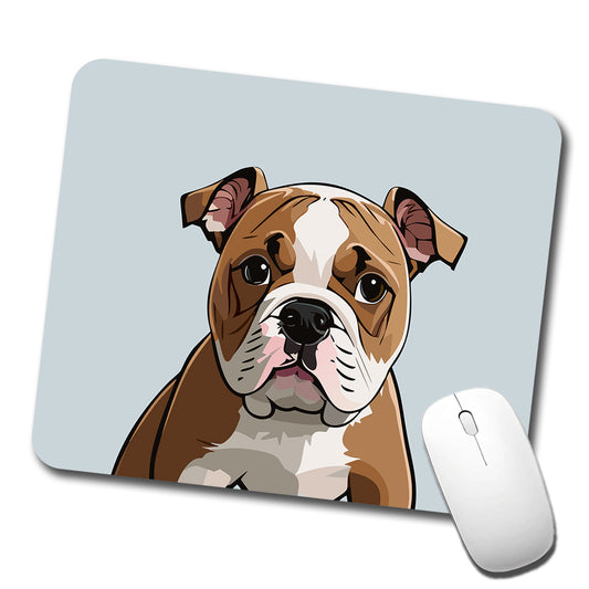 American Bulldog Staring Low Profile Mouse Pad Mat