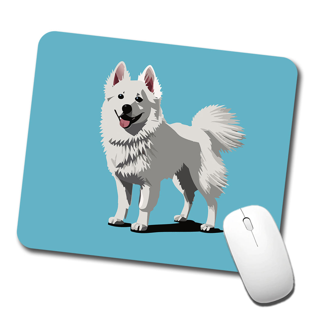 American Eskimo Dog Standing Low Profile Mouse Pad Mat