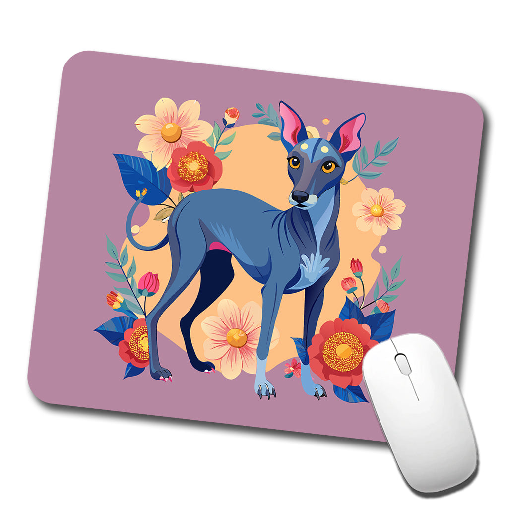 American Hairless Terrier Dog Floral Flowers Low Profile Mouse Pad Mat
