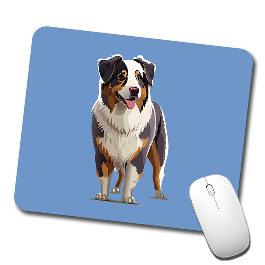 Australian Shepherd Dog Standing Low Profile Mouse Pad Mat