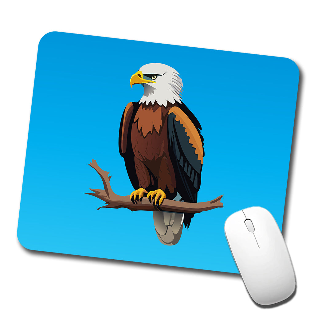 Bald Eagle on Branch Low Profile Mouse Pad Mat