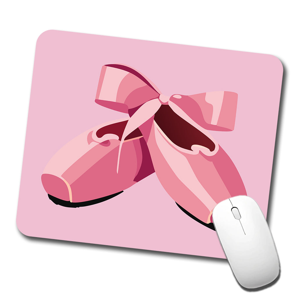 Ballet Shoes Pink with Bow Ballerina Low Profile Mouse Pad Mat