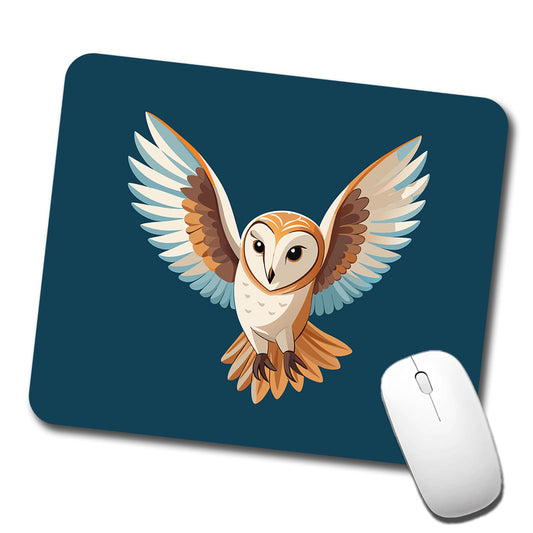 Barn Owl Bird Flying Low Profile Mouse Pad Mat