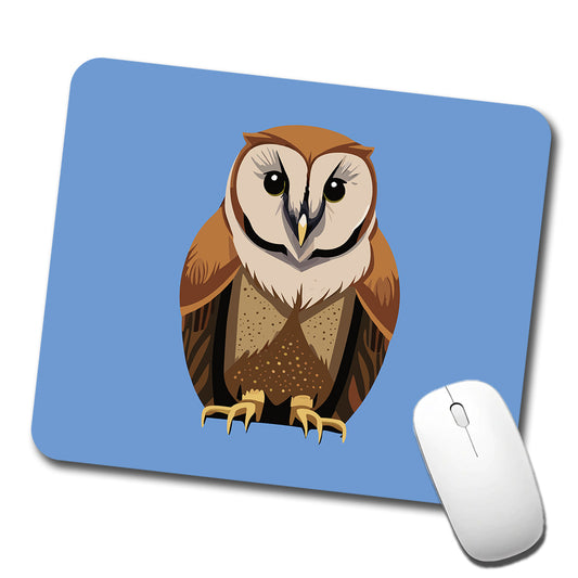 Barn Owl Staring Low Profile Mouse Pad Mat