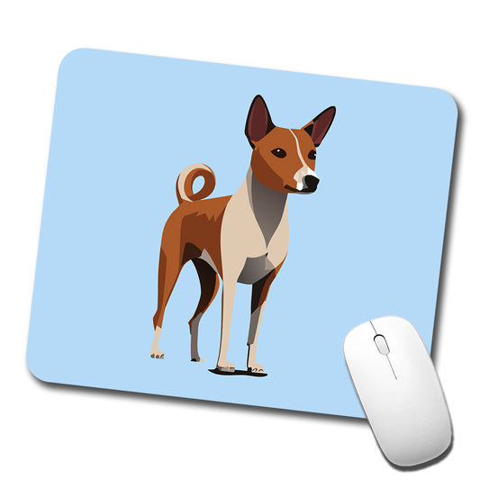 Basenji Dog Standing Low Profile Mouse Pad Mat