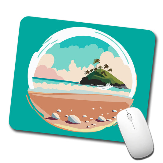 Beach Ocean Paradise Tropical Island Vacation Travel Low Profile Mouse Pad Mat