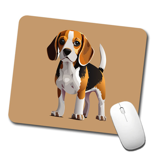 Beagle Dog Standing Low Profile Mouse Pad Mat