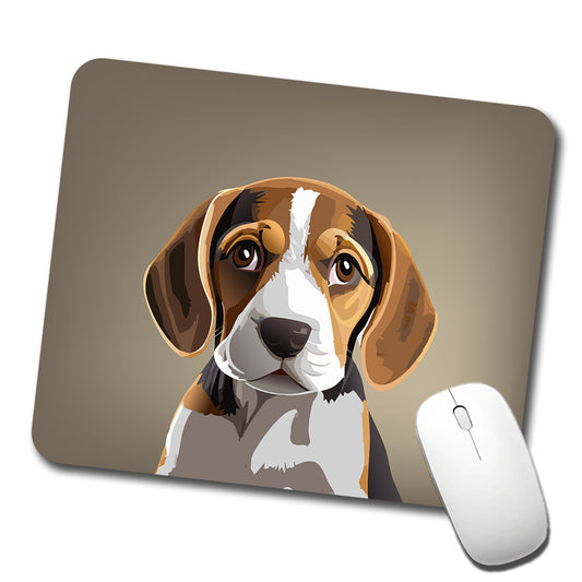 Beagle Dog Staring Low Profile Mouse Pad Mat
