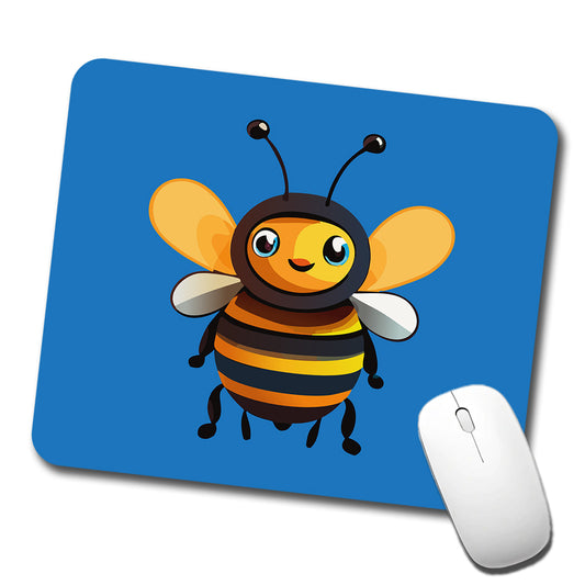 Bee Happy Smiling Low Profile Mouse Pad Mat
