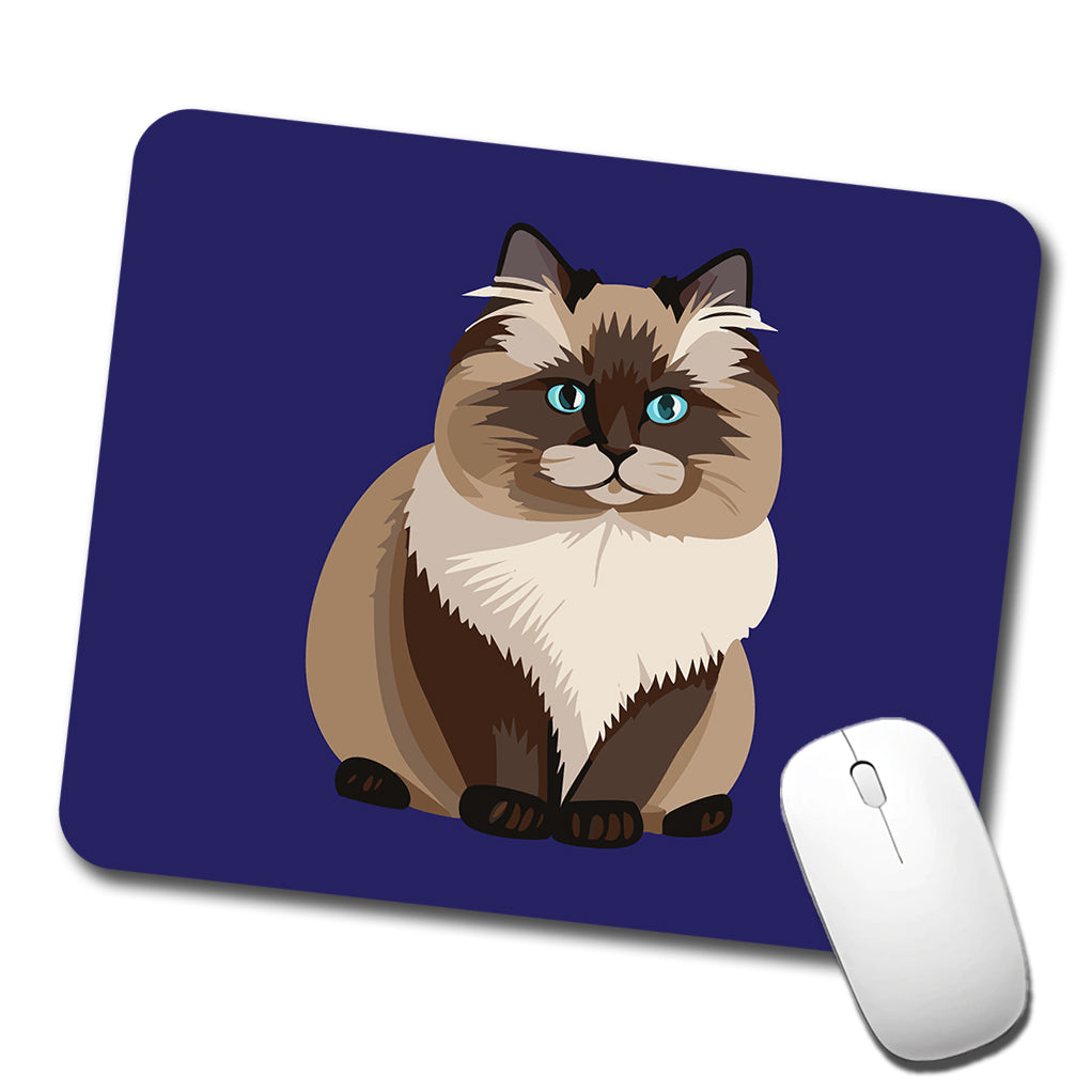 Birman Cat Sitting Low Profile Mouse Pad Mat