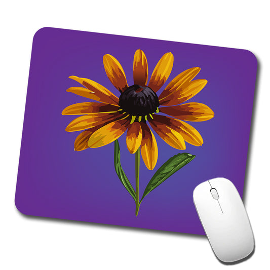 Black Eyed Susan Flower Yellow Watercolor Low Profile Mouse Pad Mat