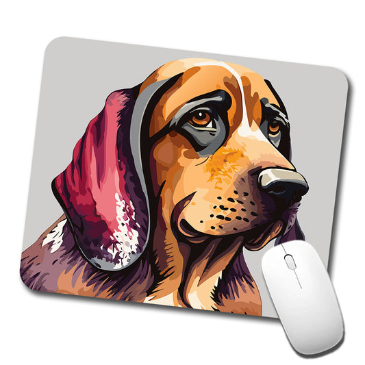 Bloodhound Dog Watercolor Low Profile Mouse Pad Mat