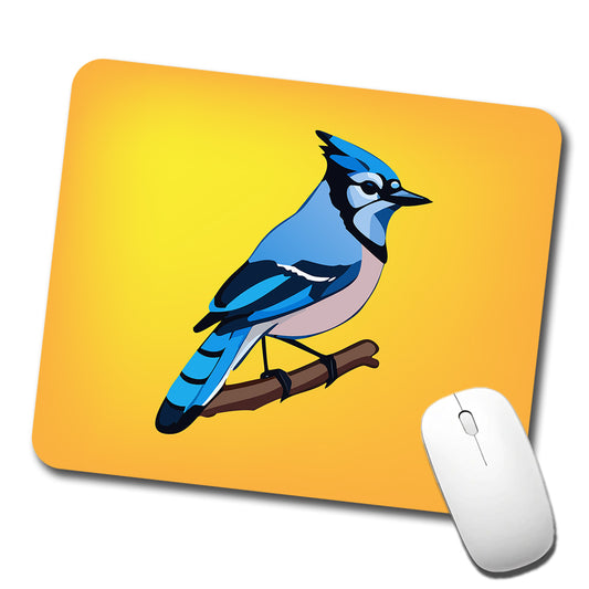 Blue Jay on Branch Low Profile Mouse Pad Mat