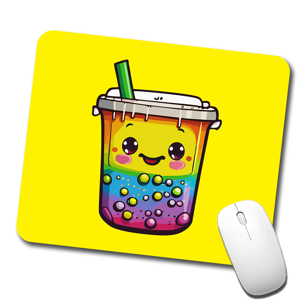Boba Bubble Tea Rainbow Cute Low Profile Mouse Pad Mat