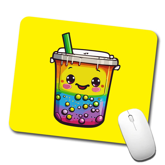 Boba Bubble Tea Rainbow Cute Low Profile Mouse Pad Mat