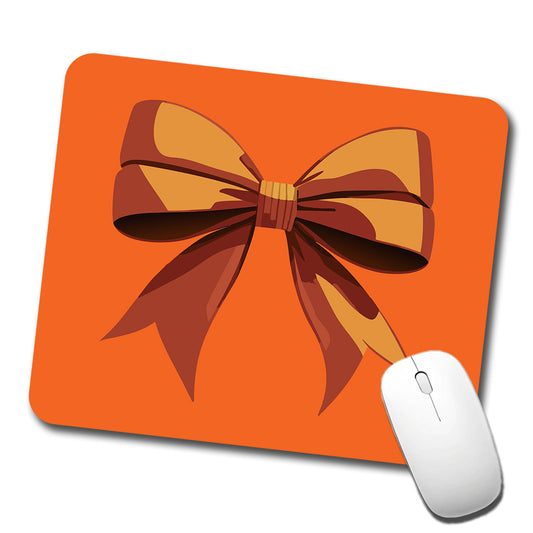 Bow Cheerleading Coquette Orange Low Profile Mouse Pad Mat