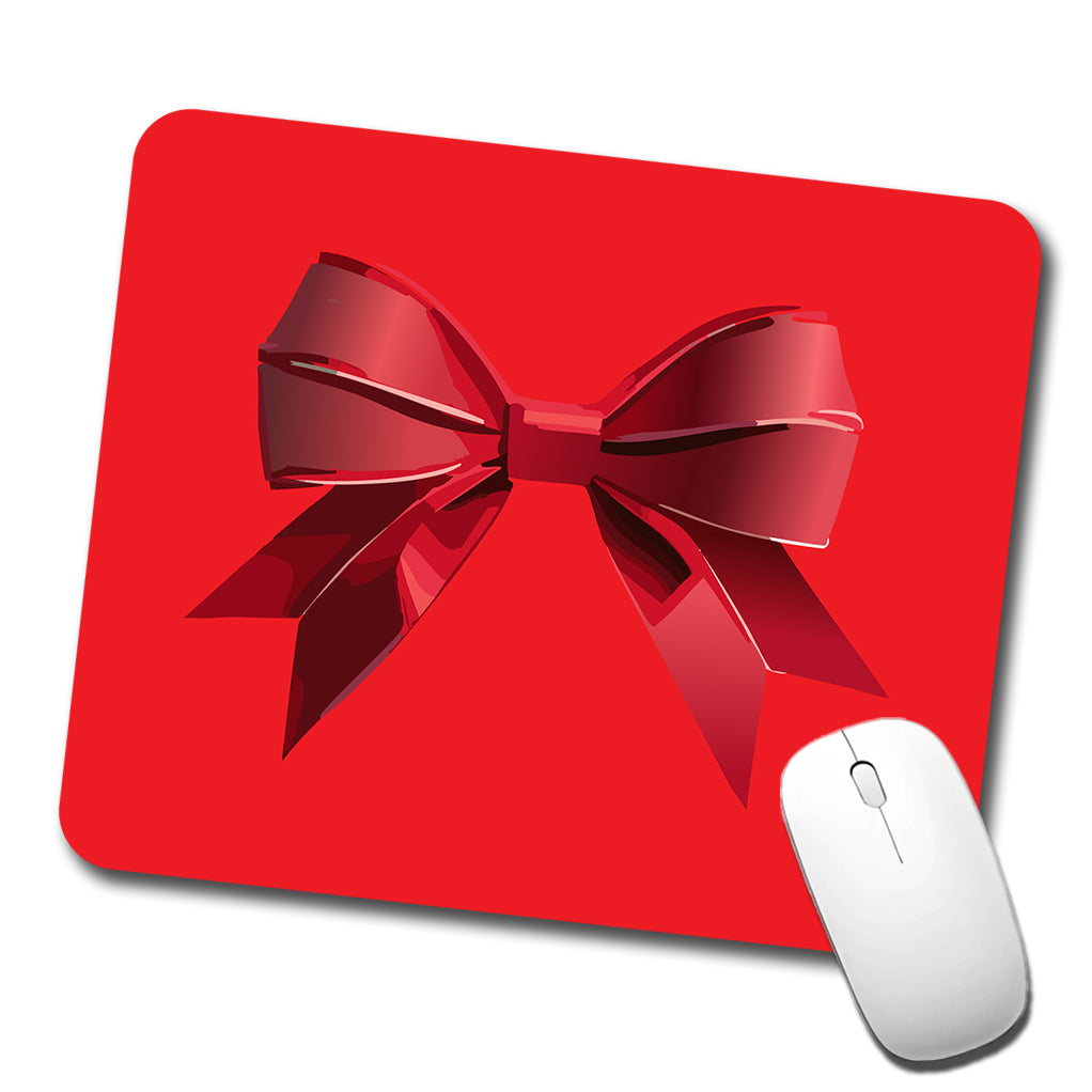 Bow Cheerleading Coquette Red Low Profile Mouse Pad Mat