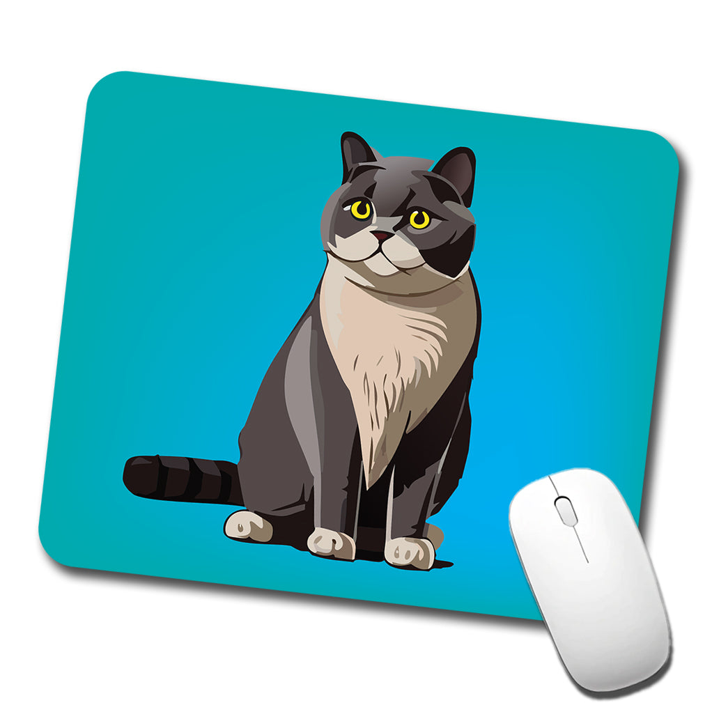 British Shorthair Cat Sitting Low Profile Mouse Pad Mat