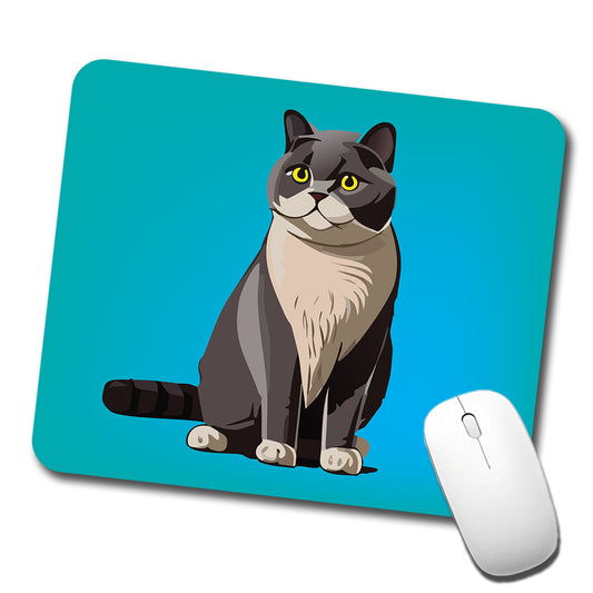 British Shorthair Cat Sitting Low Profile Mouse Pad Mat