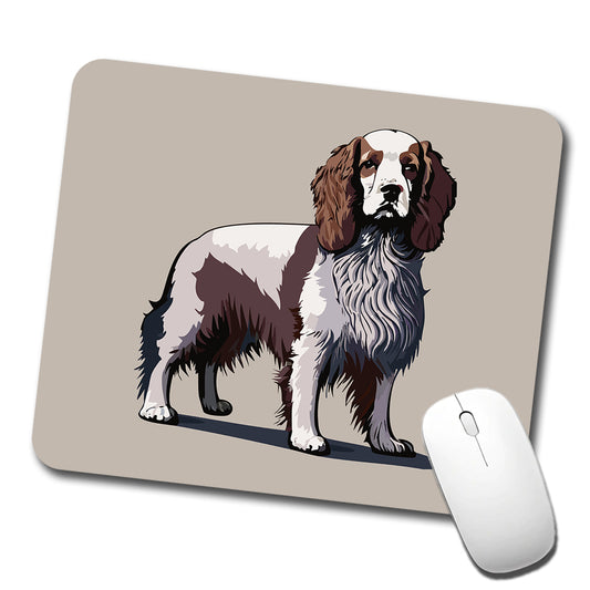 Brittany Spaniel Dog Standing Low Profile Mouse Pad Mat