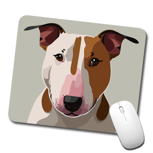 Bull Terrier Dog Staring Low Profile Mouse Pad Mat