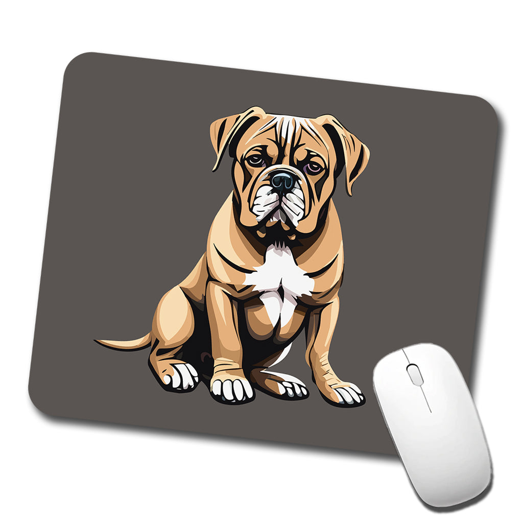 Bullmastiff Dog Sitting Low Profile Mouse Pad Mat