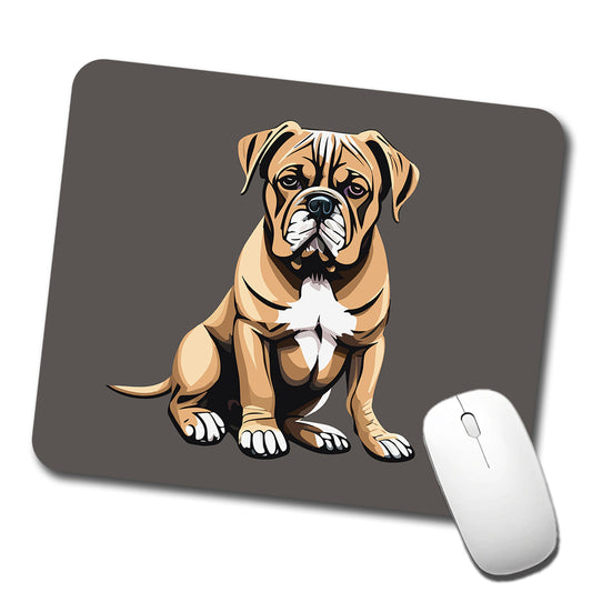 Bullmastiff Dog Sitting Low Profile Mouse Pad Mat