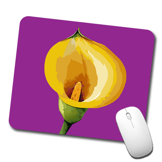 Calla Lily Flower Yellow Low Profile Mouse Pad Mat