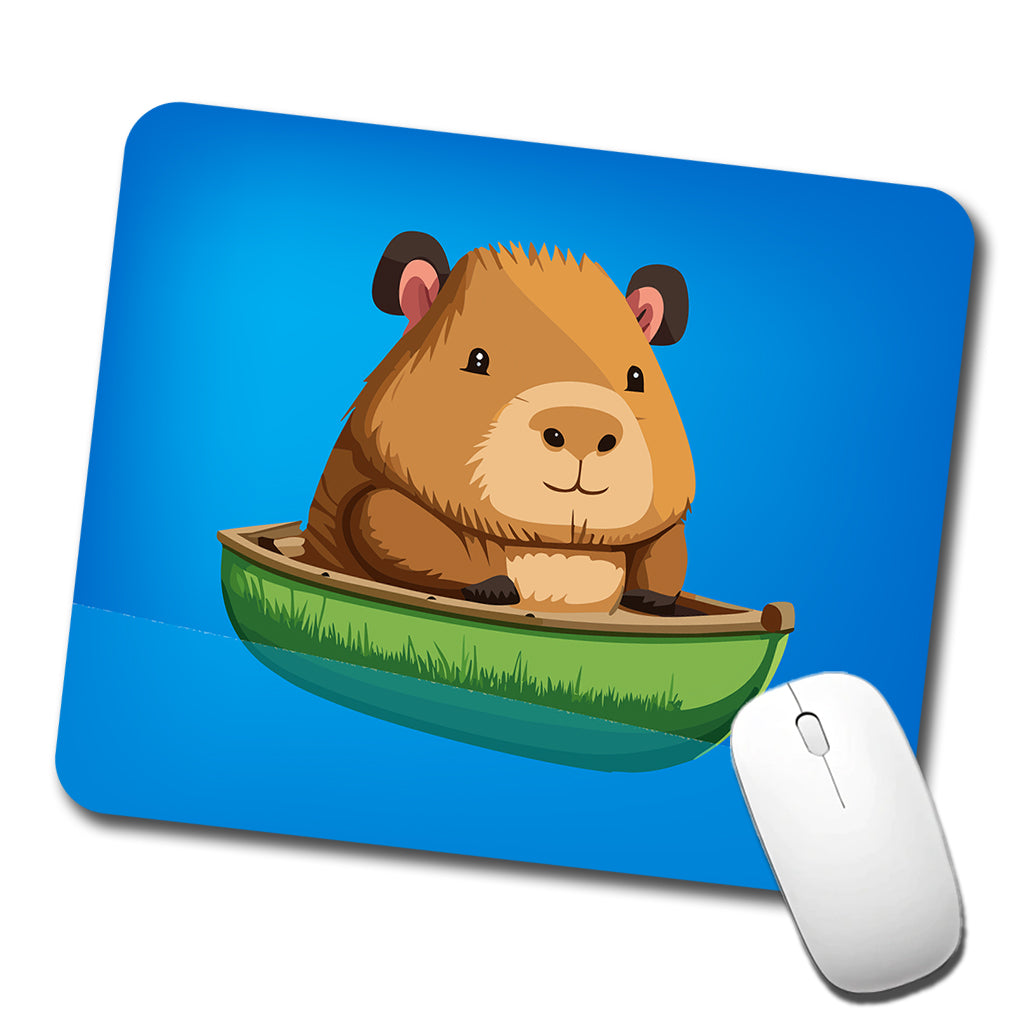 Capybara Canoeing Canoe Funny Low Profile Mouse Pad Mat