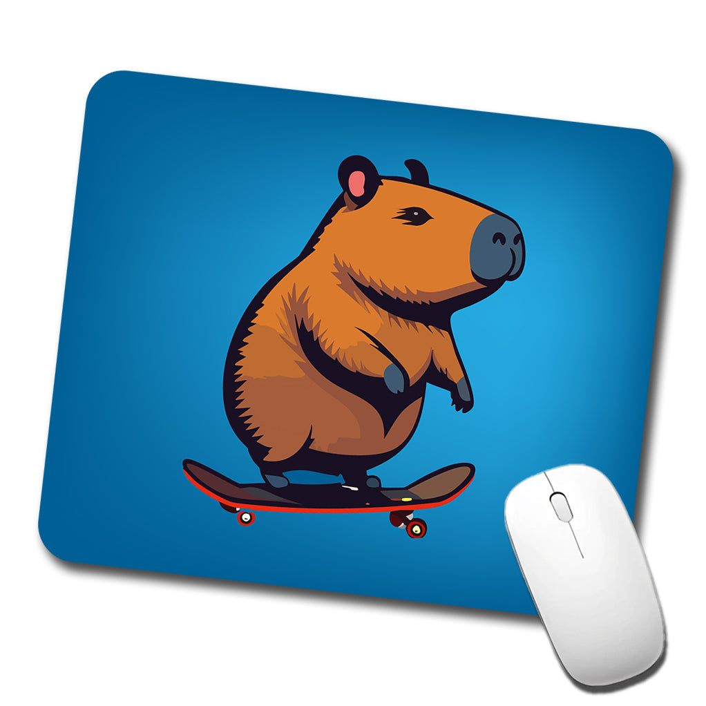 Capybara Riding Skateboard Skater Funny Low Profile Mouse Pad Mat