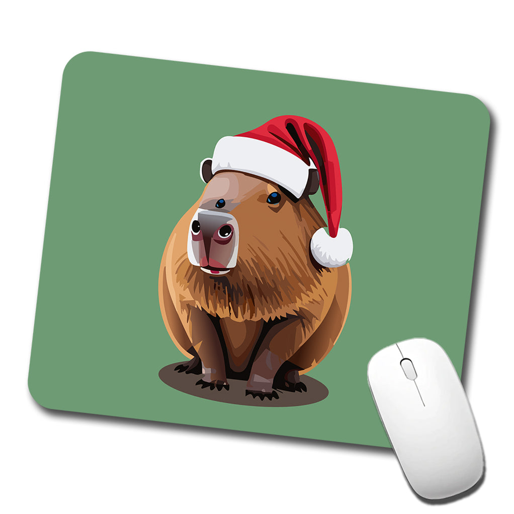 Capybara Santa Hat Christmas Low Profile Mouse Pad Mat