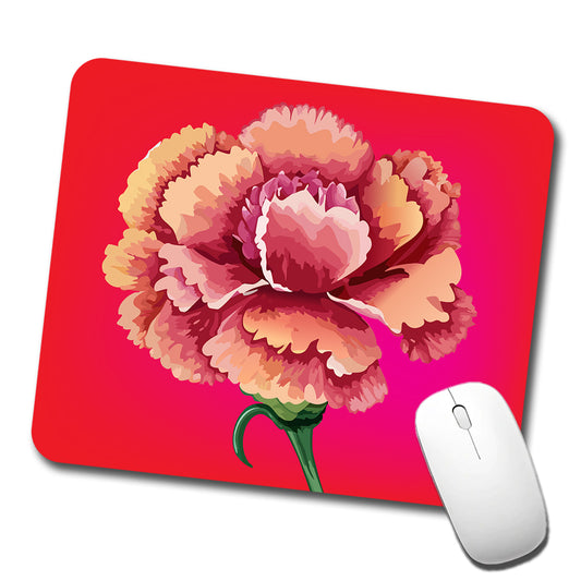 Carnation Flower Watercolor Low Profile Mouse Pad Mat