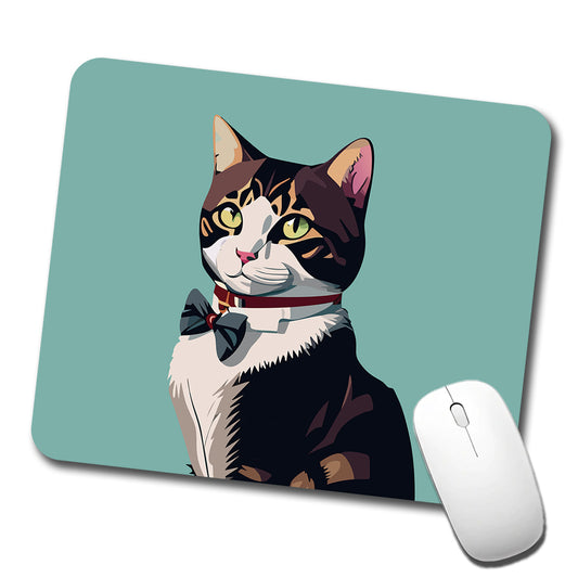 Cat Fancy with Bowtie Low Profile Mouse Pad Mat