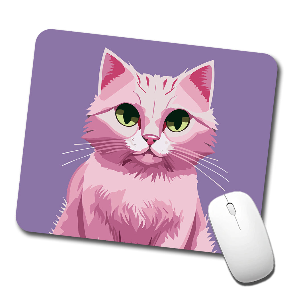 Cat Pink Low Profile Mouse Pad Mat