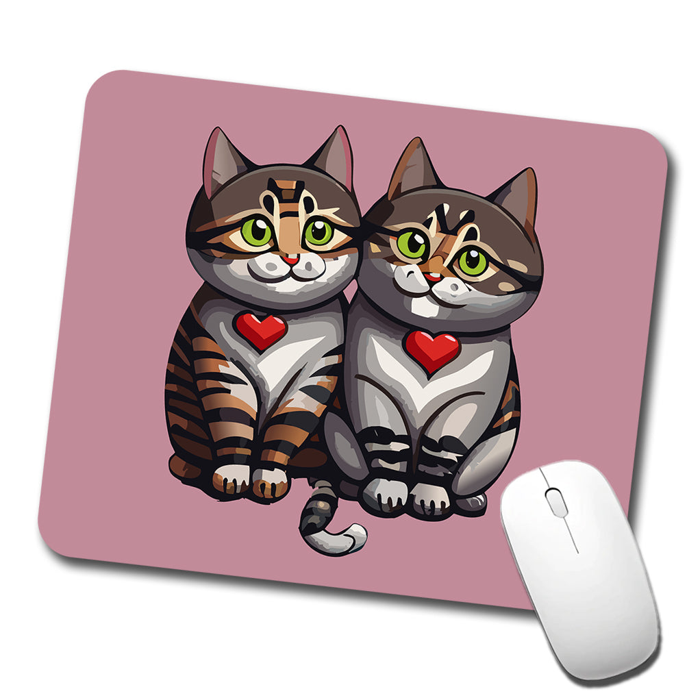 Cats Love Valentines Day Wedding Anniversary Low Profile Mouse Pad Mat
