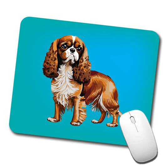 Cavalier King Charles Spaniel Dog Blenheim Watercolor Low Profile Mouse Pad Mat
