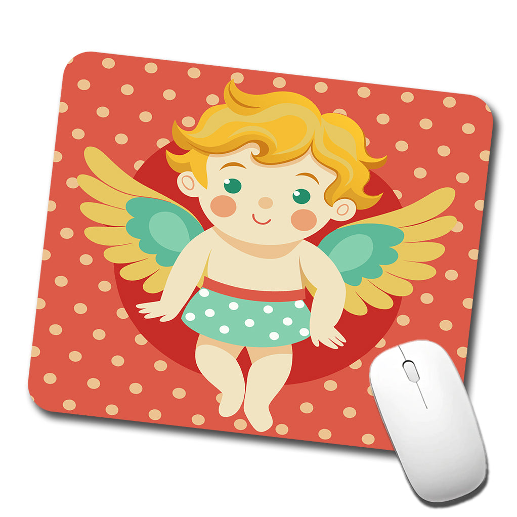 Cherub Cupid Cute Valentines Day Low Profile Mouse Pad Mat