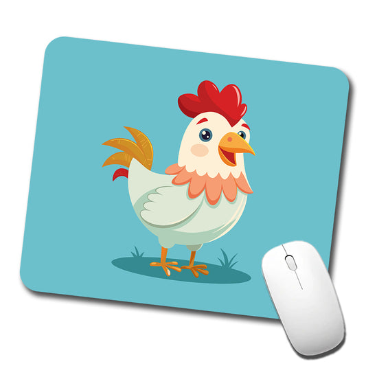 Chicken Rooster Happy Low Profile Mouse Pad Mat