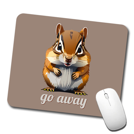 Chipmunk Go Away Staring Funny Low Profile Mouse Pad Mat