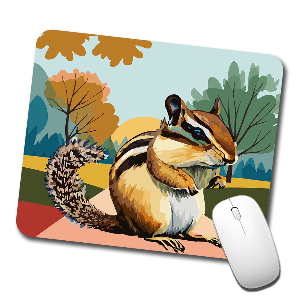 Chipmunk Watercolor Low Profile Mouse Pad Mat