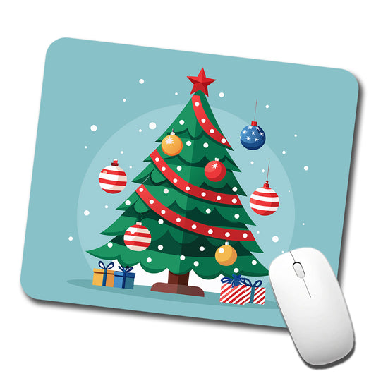 Christmas Patriotic Tree Ornaments Subtle Low Profile Mouse Pad Mat