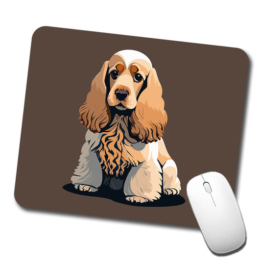 Cocker Spaniel Sitting Low Profile Mouse Pad Mat