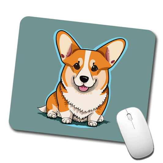 Corgi Dog Sitting Low Profile Mouse Pad Mat