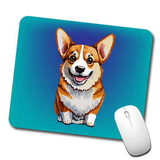 Corgi Dog Watercolor Happy Low Profile Mouse Pad Mat