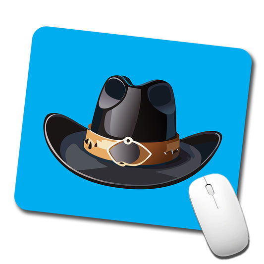 Cowboy Hat Black Western Country Low Profile Mouse Pad Mat